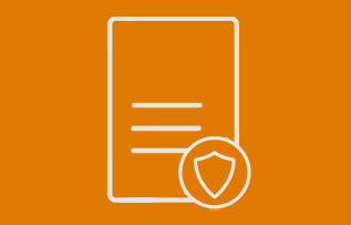 Document icon with a shield, symbolising security and protection.